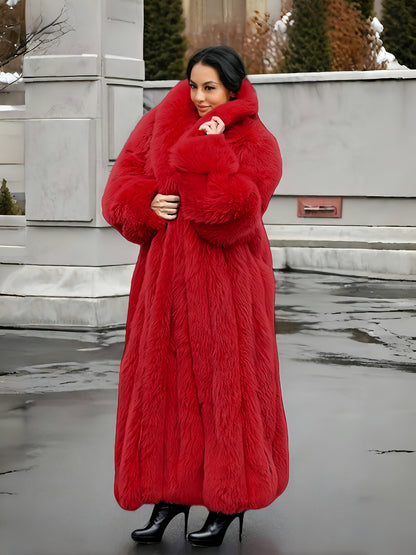 FHILLINUO Chic Women'S Faux Coat | Long Length, Solid Color, Single Breasted, with Pockets, Comfortable and Warm for Fall/Winter