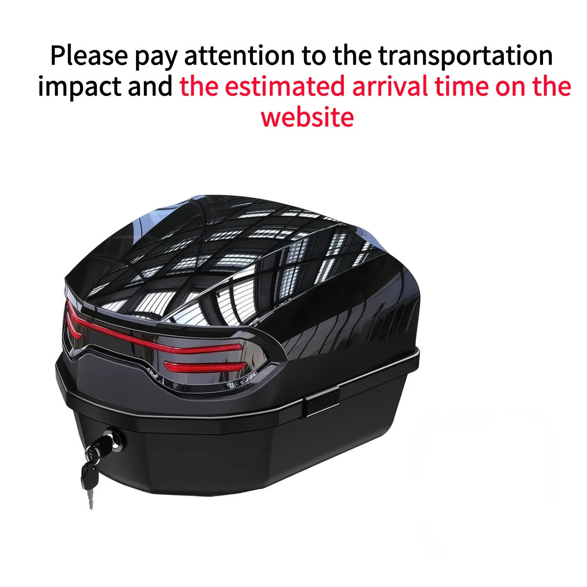 1pc Motorcycle Top Box - Heavy-Duty ABS Motorcycle Luggage Bag with Locking Mechanism, 45L/11.89 Gallon Capacity, Shock-Absorbing Base & Interior Lining, Detachable Straps For Secure Storage Of Helmets, Gloves, Motorcycle Sto
