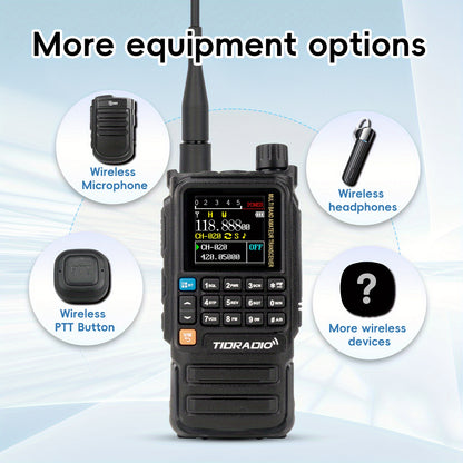 TIDRADIO H3 PLUS | Ham Radio Multi-Band Two-Way Radios with AM/ FM & Wireless Headset Compatibility | 5000km Long Range Walkie Talkies for Camping & Emergency, Emergency Communication, Outdoor Communication, Handheld Transcei