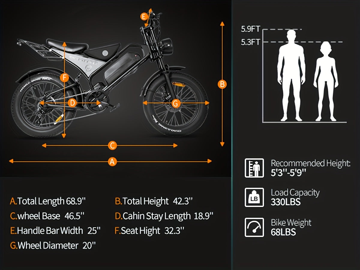 Smart Self-Balancing Scooter with Dual Motors, 749W, 67.2V, 15.6Ah, 20-Inch Off-Road Hoverboard, 50-Mile Range, 12.5 MPH Top Speed, Electric Dirt Bike, Ebike, Dirtbike
