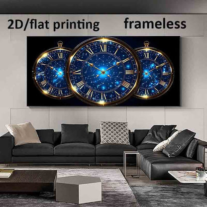 1pc Extra Large Modern Celestial Wall Art Poster - Timeless Constellations Canvas Print with Roman Numerals, Deep Blue & Golden Accents - Frameless Large Wall Decor for Living Room, Bedroom, Office - Easy Hanging Installation