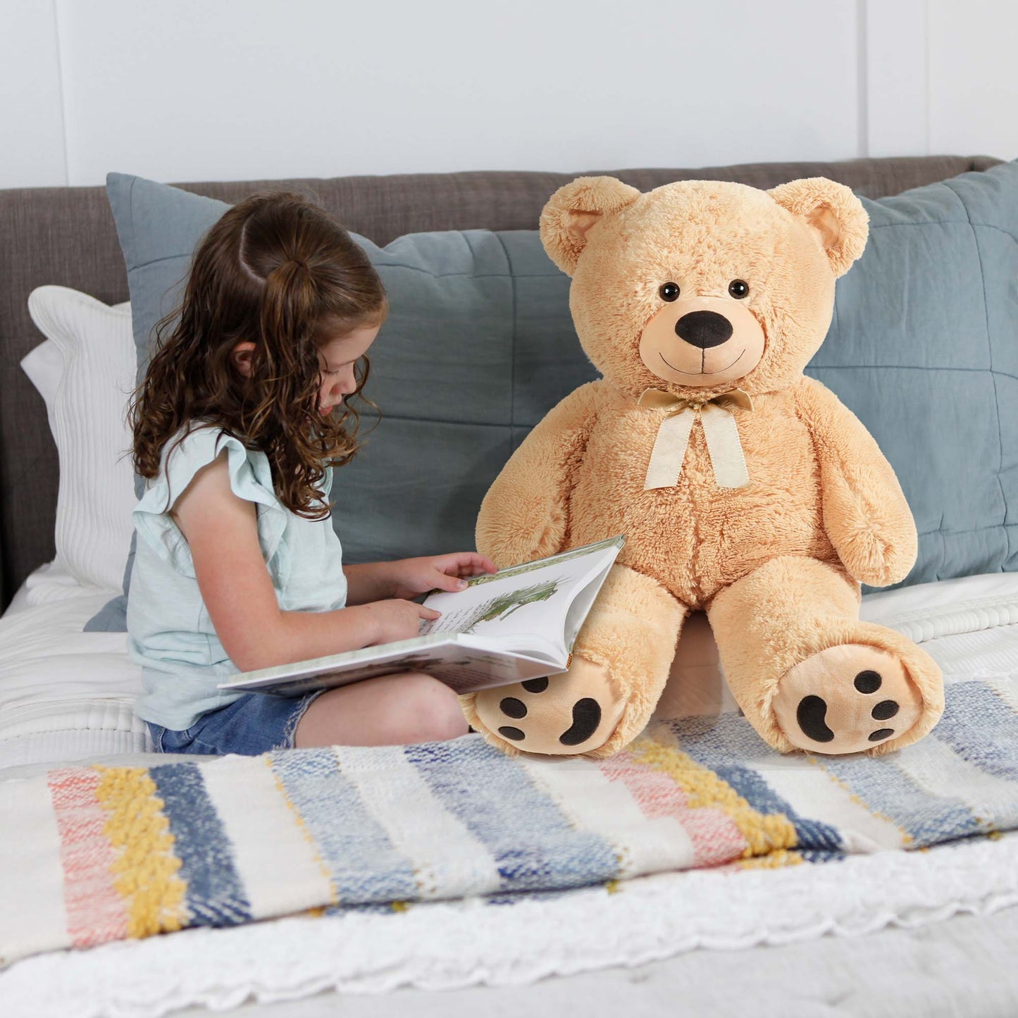 Big Teddy Bear, 3 Feet Giant Teddy Bear Stuffed Animal, Large Bear Plush Toy, 39 inch, Gift for Girls, Girlfriend, Wife, for Birthday Valentine's Day