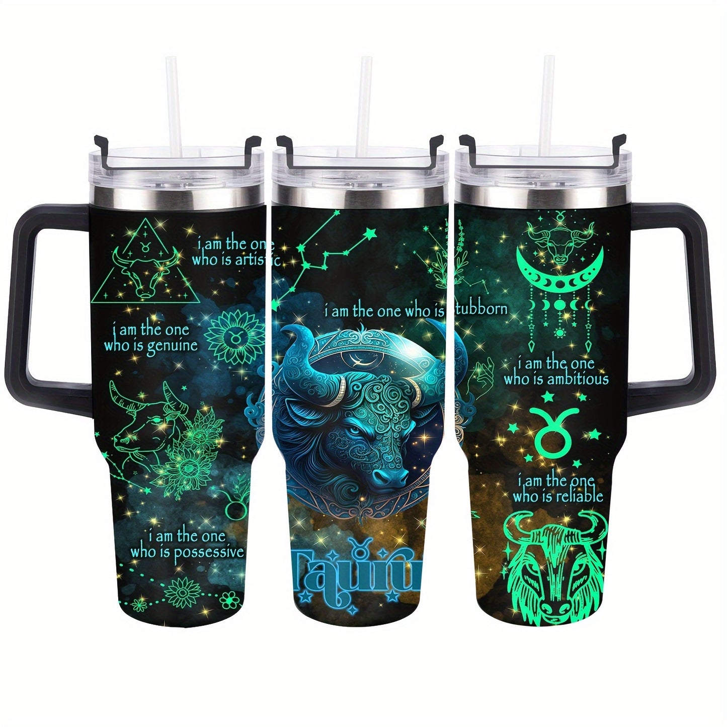 40oz Constellation-Themed Stainless Steel Tumbler with Lid - Double Wall Insulated, Break-Resistant Water Bottle for All Seasons - Perfect for Outdoor Adventures & Holiday Gifts, Vacuum Insulated, Summer Winter Drinkware, Bes