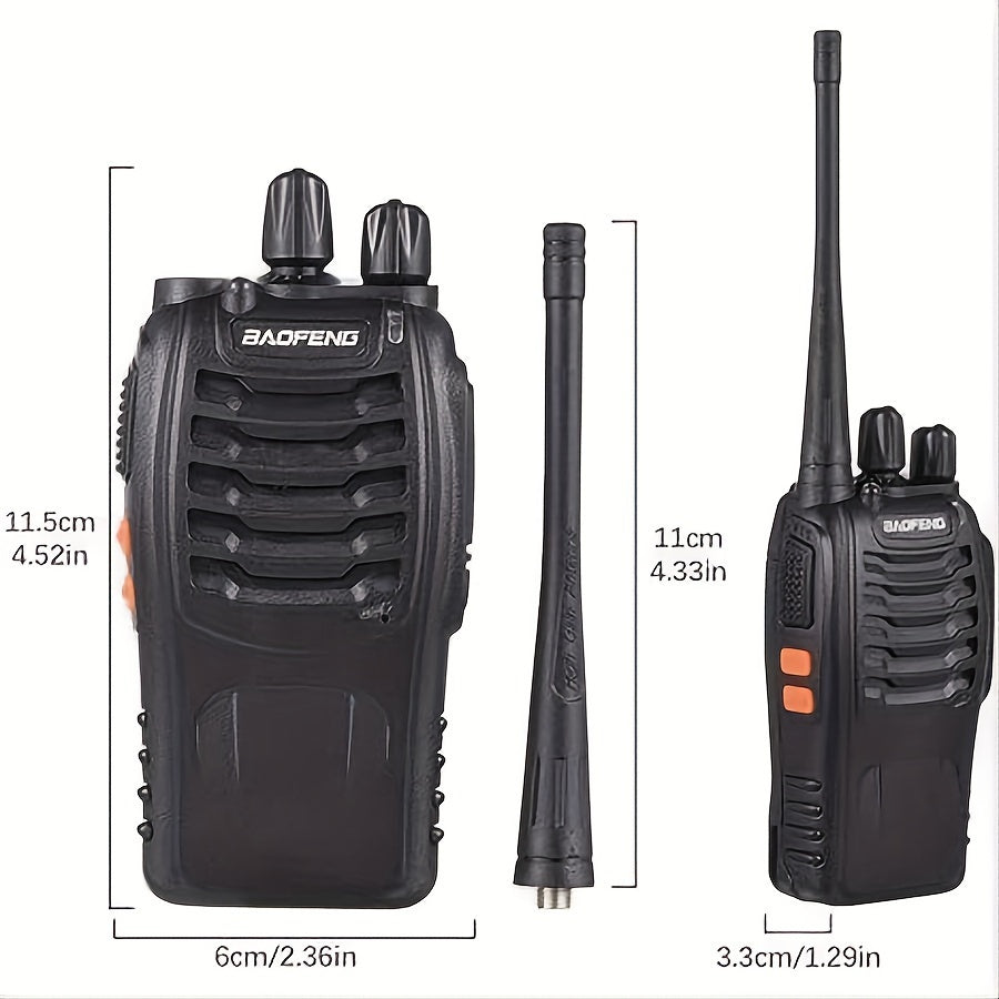 [Walkie Talkie | Portable] Buy 2 Get 2 Free Portable Walkie Talkies | 16 Channels Rechargeable Handheld Two Way Radios | Long Range for Adults with Earpieces, Outdoor Equipment Supports Camping Hiking Hunting