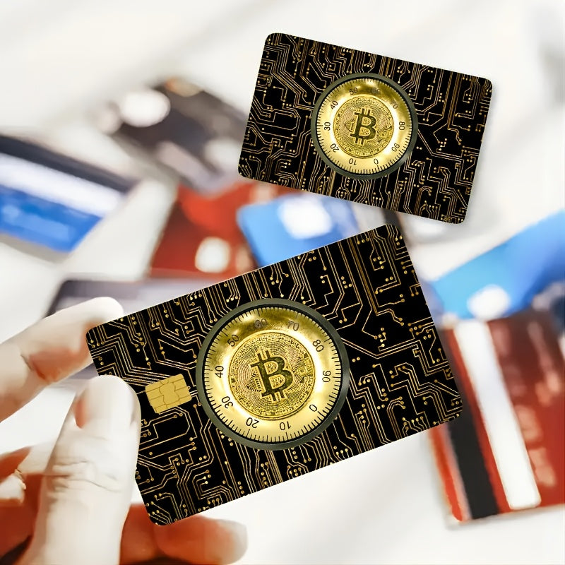 2pcs Bitcoin & Ethereum Privacy Stickers - Scratch-Proof PVC Credit Card, Bank Card, ID Card, Passport, Phone - Matte Finish, Single-Use Privacy Stickers for Credit, Bank Cards, Ids - Compatible With Bitcoin, Ethereum, Crypto