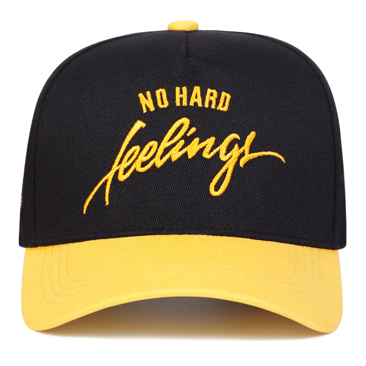 Men'S NO HARD Letter Baseball Cap - Adjustable Trucker Hat with Flat Embroidery, Breathable Six-Panel Design for Outdoor Travel, Beach & Casual Wear - Black, Spring/Autumn Fashion Accessory, Beach Hat, Travel Headwear, Stylis