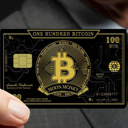 5pcs Set 2025 New Bitcoin Credit Card Skins - Holographic Gloss PVC/Scratch-Resistant Stickers with Bitcoin Logo & Emblem, Permanent Adhesive Removal (No Residue) for Crypto Cards, Collectible for DFeva Enthusiasts