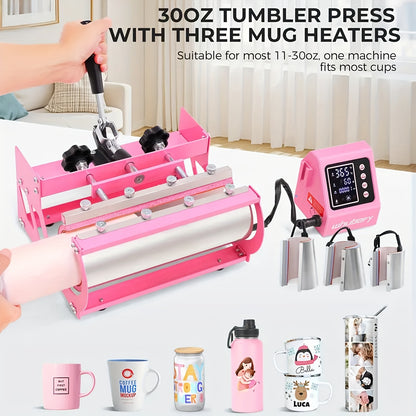 This Is a Versatile Heat Press Machine Combo Featuring an 8 in 1 And 5 in 1 Design, with Dimensions of 15"X15" And 15"X12". It Has a Rotatable Design And Is Suitable for Transferring Images Onto Various Items Such As T-Shirts
