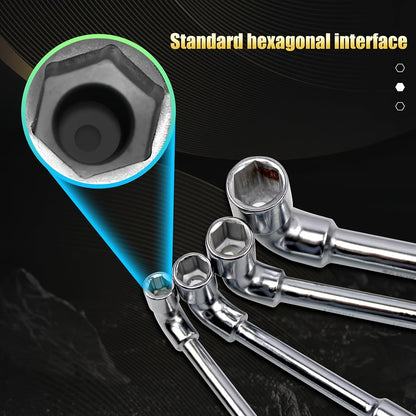 12pcs L-Type Pipe Perforation Elbow Wrench Set, 8-19mm L Shaped Hex Socket Wrench Set, Cr-V Steel, Double-head Socket Wrench, Suitable for Car Maintenance, Construction, Furniture Maintenance And Maintenance, Daily Maintenanc