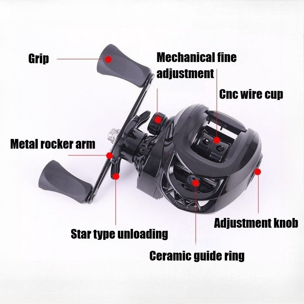 Black Fishing Rod Set - Carbon Fiber Rod and Aluminum Alloy Fishing Reel Combo - 64.96/ 70.86 Inches - 7.2:1 Speed Ratio - Fast Fish Retrieval - Super Strong Braking Force - A Great Gift for Outdoor Fishing Enthusiasts, Light