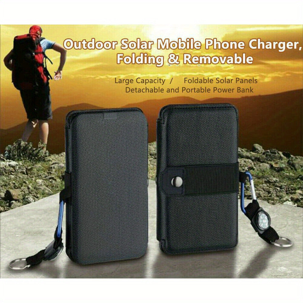 1pc Portable Solar Panel Outdoor travel USB power charger for emergency charging of cell phones, laptops, tablets, fans, flashlights - Solar powered, no batteries needed, Solar Panel With Battery, Portable Power Station With