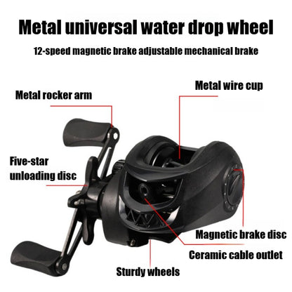 Heavy-Duty Carbon Fiber Fishing Rod & Aluminum Alloy Reel Combo - 7.2:1 High Speed Casting, 10 Drag Settings, Saltwater/Freshwater Long Casting Rod Set for Bass, Trout, Redtail - Lightweight Fly Fishing Gear for Large Game Fi