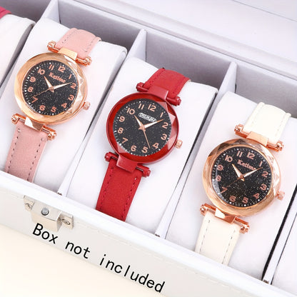 2/ 3pcs/ set Women Watch Set, PU Leather Simple Quartz Watch, Rectangle Fashion Dial, Gift for Women