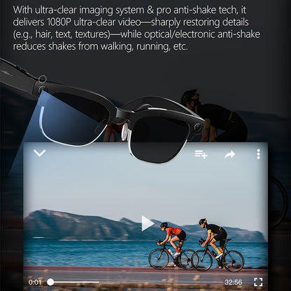 Brand New Design - New Arrival - Stylish Glasses With Smart Camera | Wireless Calling And Music Playback | Real-time Multi-language Translation | HD Video Recording | UV Protection | Lightweight, Hands-free Design - Perfect F