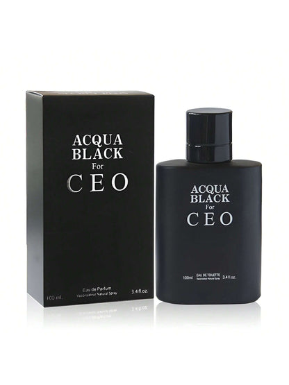 ACQUA BLACK CEO, Eau De Parfum Spray Perfume, Fragrance For Men- Daywear, Casual Daily - 3.4 Oz Bottle- Ideal EDP Beauty Gift For Birthday, Anniversary