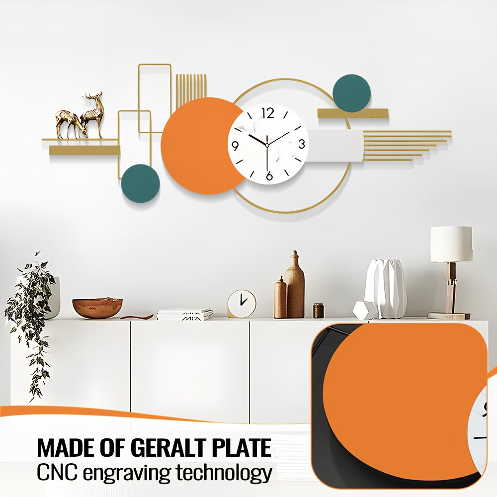 Modern Wall Clock Large Metal Decorative Clock 43.3 Inche 3D Modern Creative Wall, Clocks Big Art Design Silent Wall Clocks for Living Room DecorEntryway/Bedroom/Offic