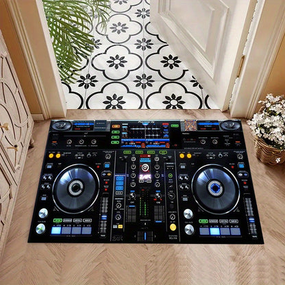 DJ Mixer Print Area Rug - 800g/m² Luxurious Crystal Velvet, Large Size (≥1.8msku), Durable & Stylish Decorative Mat for Office, Living Room, Bedroom, and Porch - Perfect for Desk, Coffee Table, and Hallway