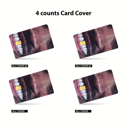 4pcs Credit Card Ultra-thin Light Beige Vinyl No Residue Stickers Suitable for Credit Card Debit Card Transportation Card Key Card Light Beige Protection