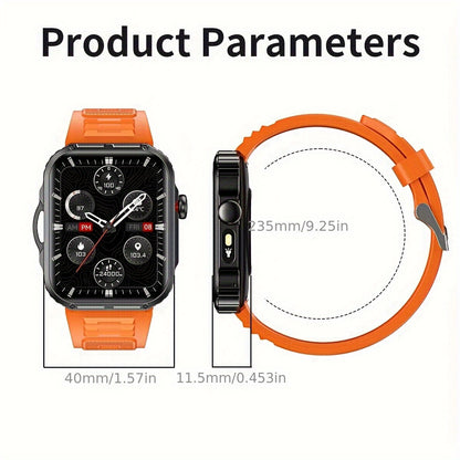 Wireless Calling Smartwatch, 2.02-inch 240P Resolution, Life, Wireless 5.3 Calls, Message Real-Time Alerts, Sedentary, Drinking Water, Alarm Clock Reminder, Accurate Exercise Data Recording, Built-in Flashlight, Multi-mode Co
