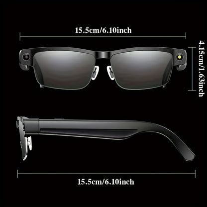 AI Smart Glasses, Equipped With An 8-megapixel Camera, 1080P High-definition Video Recording, Wireless Connection And Wi-Fi Transmission, AI Chat And ChatGPT Model - Wireless Call Music Playback, Real-time Translation Device,