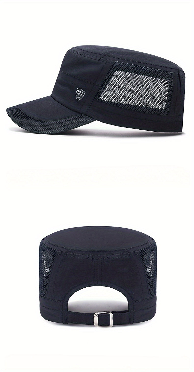 2pcs Men'S Quick-Dry Sun Protection Hats - Breathable Mesh, Lightweight, Adjustable Buckle Closure, Ideal for Outdoor Activities, Outdoor Protection Gear | Stylish Headgear | Lightweight Hat