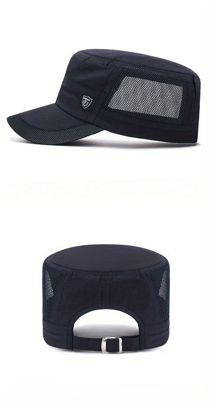 2pcs Men'S Quick-Dry Sun Protection Hats - Breathable Mesh, Lightweight, Adjustable Buckle Closure, Ideal for Outdoor Activities, Outdoor Protection Gear | Stylish Headgear | Lightweight Hat