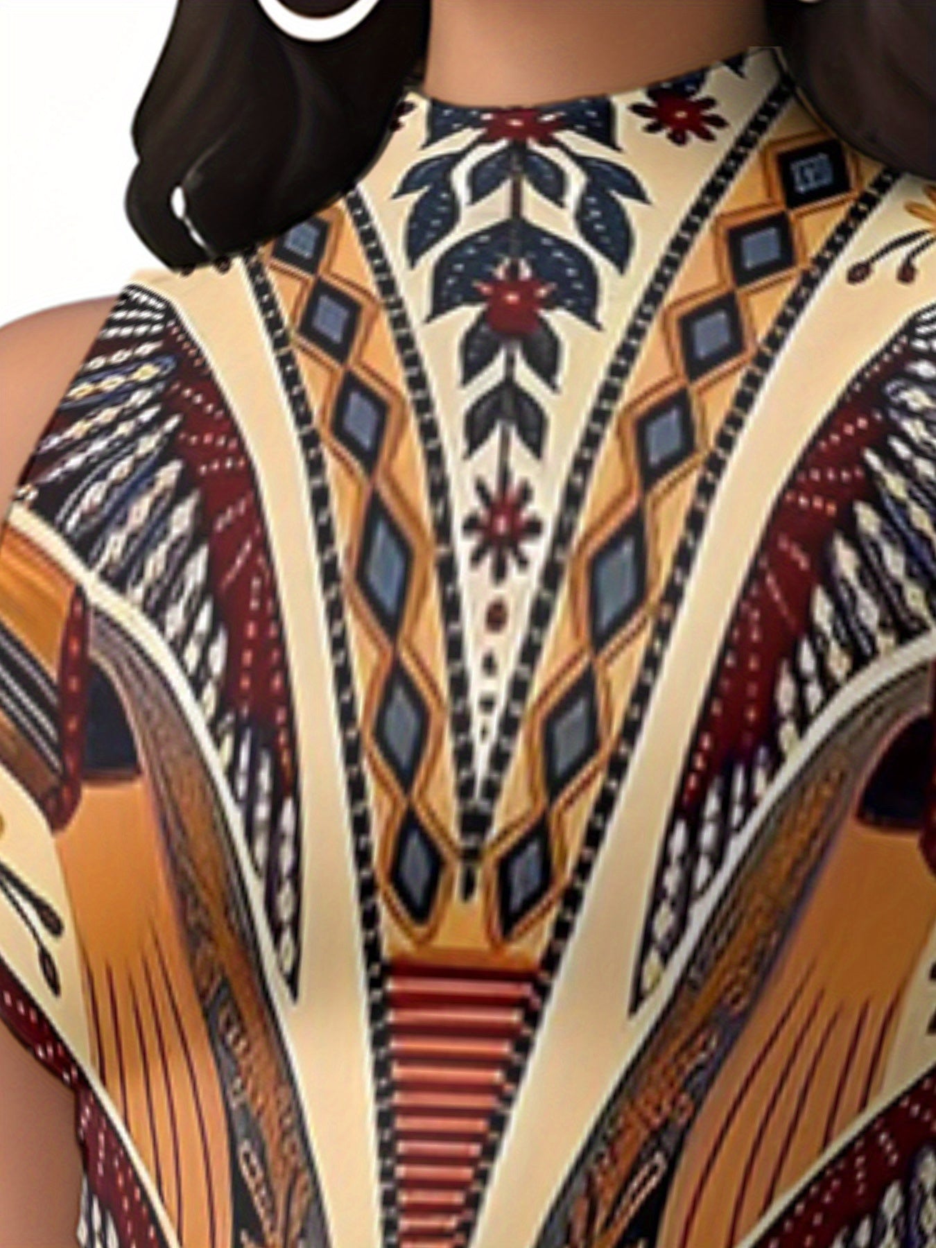 A Stylish Women'S Jumpsuit Featuring a Vibrant Print, Designed to Be Form-Fitting And Alluring, Made from a Light And Comfy Fabric, Perfect for Beach Trips, Summer Getaways, And Casual Outdoor