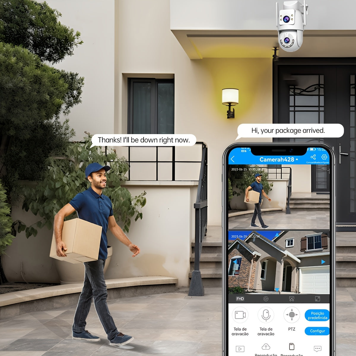 5G Outdoor Wireless IPX6 Security Camera with 1296P Full HD Night Vision, Dual-Lens Dual Screen, Motion Detection, Two-Way Audio, Multi-Party Sharing, Usb-powered For Home, Farm, Garden, Farm Surveillance, Modern Surveillance