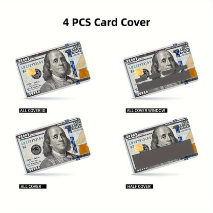 4pcs Ultra-thin Light Beige Vinyl Residue-free Stickers for Credit Cards, Bank Debit Cards, Transportation Cards, High Quality, Scratch-resistant, Anti-slip Film