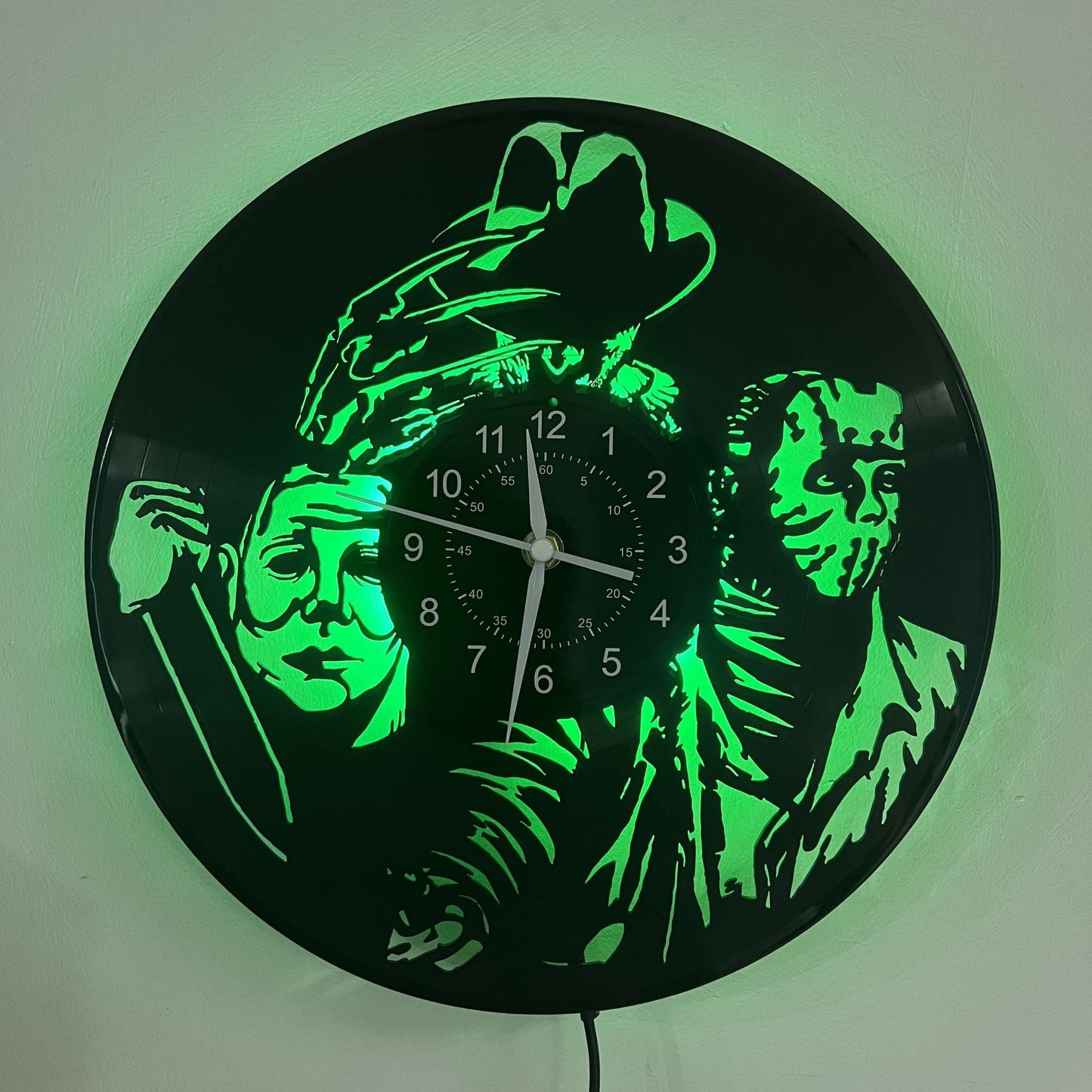 Vinyl LED Wall Clock, Home Decoration, Office Decoration, Hotel Decoration, Halloween Decoration, Christmas Gifts, Birthday Gifts, Nightmare Theme Vinyl Wall Clock, Stylish Wall Clock, Wall Clock Acrylic, Oversized Wall Clock