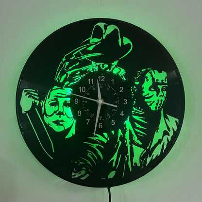 Vinyl LED Wall Clock, Home Decoration, Office Decoration, Hotel Decoration, Halloween Decoration, Christmas Gifts, Birthday Gifts, Nightmare Theme Vinyl Wall Clock, Stylish Wall Clock, Wall Clock Acrylic, Oversized Wall Clock