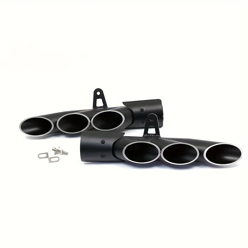 51mm Motorcycle Exhaust Pipe, Three-Port Black Motorcycle Exhaust Tailpipe, Compatible with Moto CMX 500, CMX500, GSX-R750, GSXR750, GSXR 750, YZF