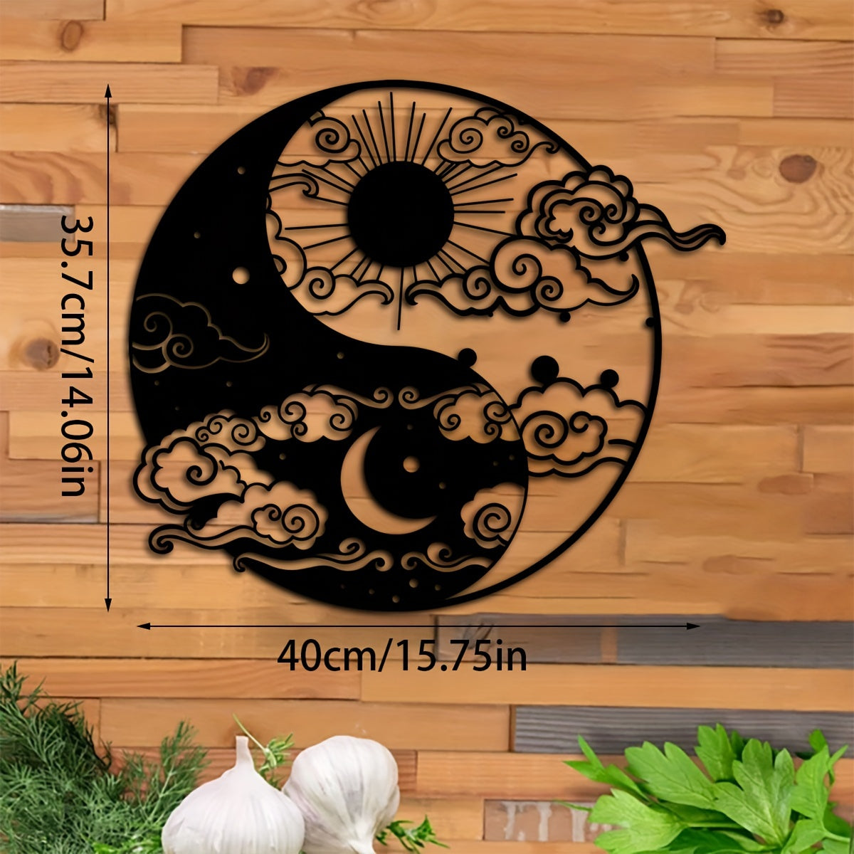 Decorative Signs & Plaques1 piece, Yin and Yang Metal Wall Art, 15.75 inches * 14.06 inches, Sun and Moon Home Decoration, Day and Night Metal Wall Art, Yogo Metal Wall Decoration, Avatar Metal Wall Art, Iron Painting Indoor
