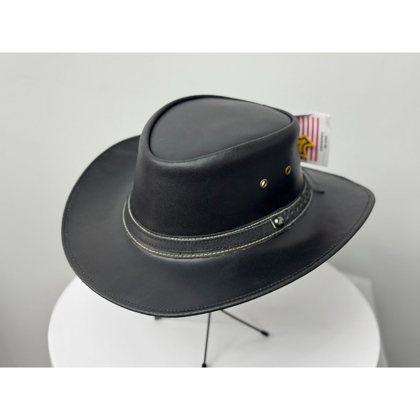 Black Western Style Genuine Cowhide Cowboy Hat – Shapeable Wide Brim for Men & Women