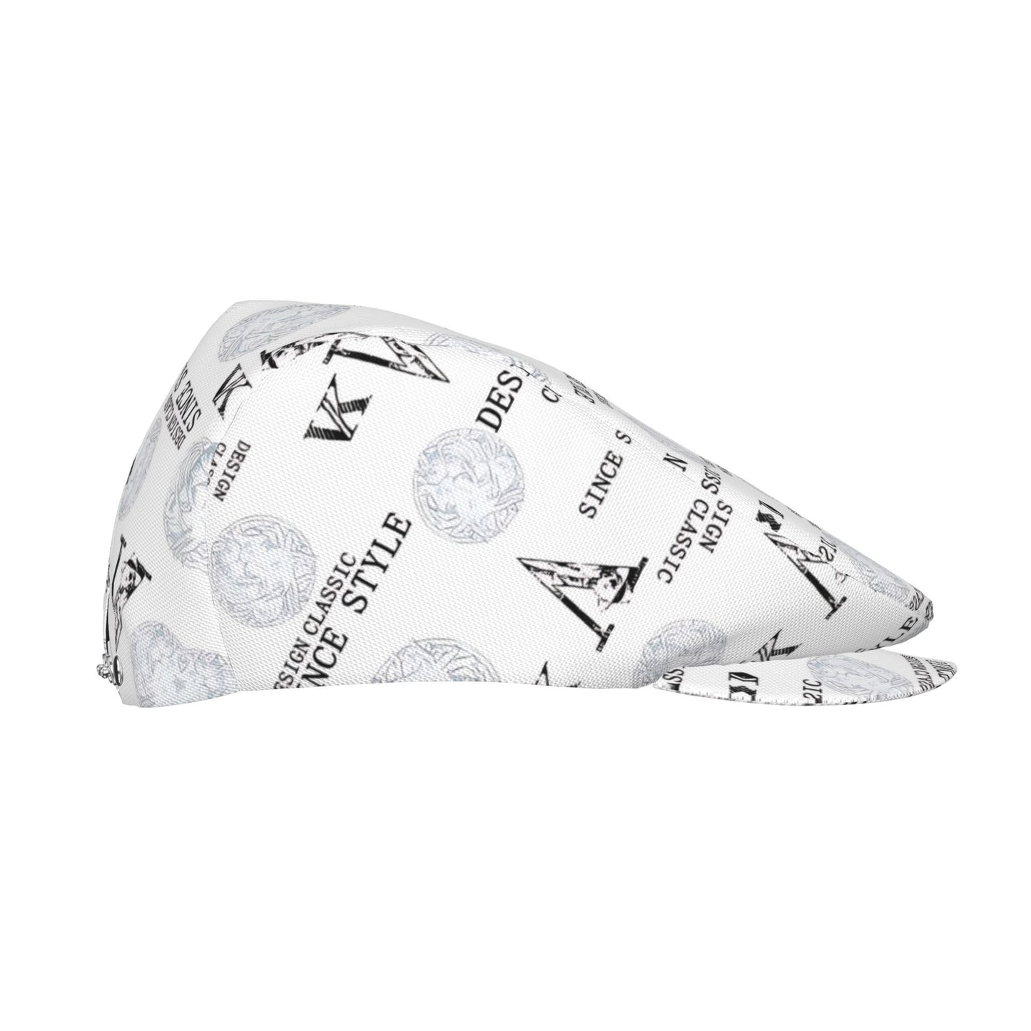 1pc Classic Black & White Letter Design Adjustable Beret Hat - Lightweight Polyester, Elegant Cabbie Gatsby Cap for Men & Women, Perfect for Driving, Casual Wear, and Special Occasions, Casual Headwear | Classic Beret | Light