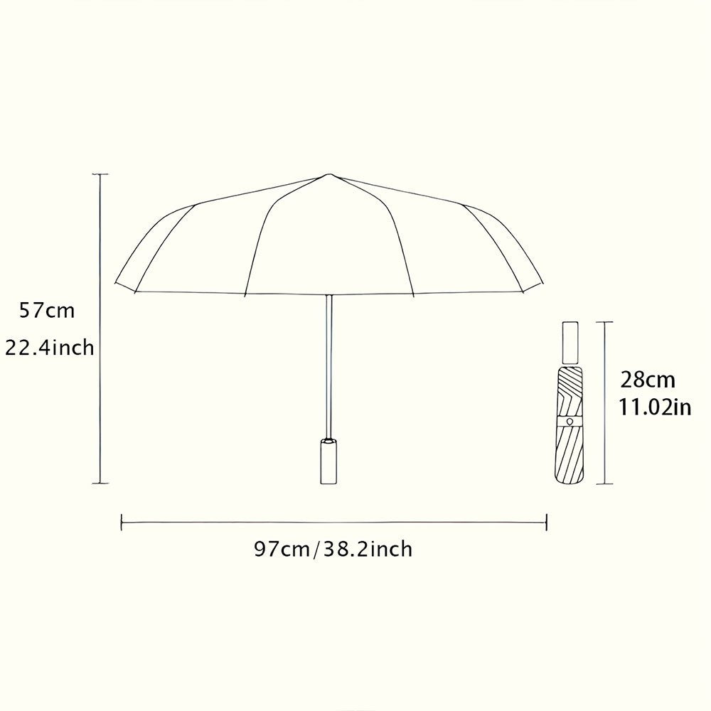 Steampunk Automatic Folding Umbrella with Gears & Clockwork Mechanism - 8-Rib Durable Iron Frame, Portable Collapsible Design, 210T Pongee Canopy, Casual Outdoor Accessory For Christmas, Birthday Gifts, Steampunk Umbrella, Fe
