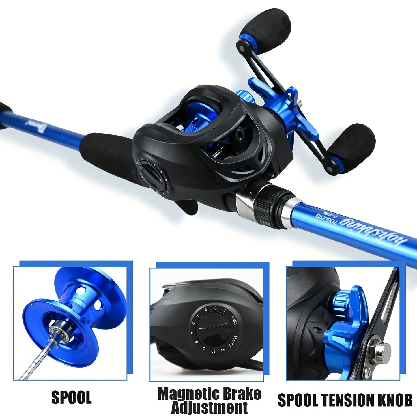 Carbon Fiber Fishing Rod Set with Casting Reel, 500m Nylon Line, Multi-Function Pliers & Bait - Lightweight & Durable for Freshwater & Saltwater Angling, Ideal for Outdoor Fishing, Fishing Gear|Modern Fishing Gear|Durable Fis