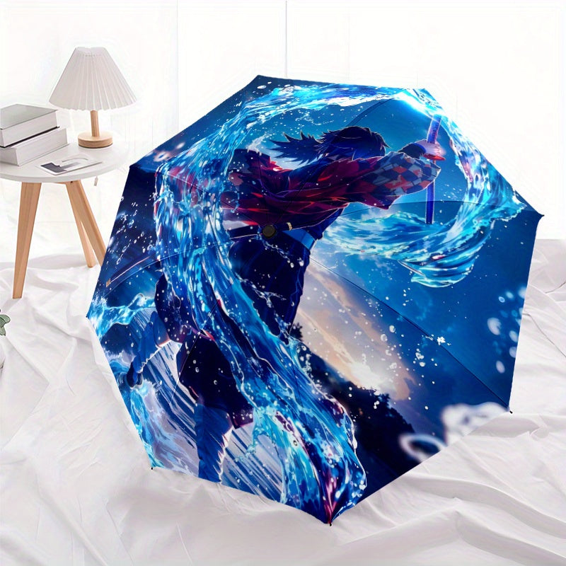 Hunting Anime s Design automatic folding automatic umbrella durable design portable travel umbrella perfect for holiday gifts decorative fashion umbrella, Umbrella, Small Automatic Umbrella for Women, Japanese Umbrellas for W