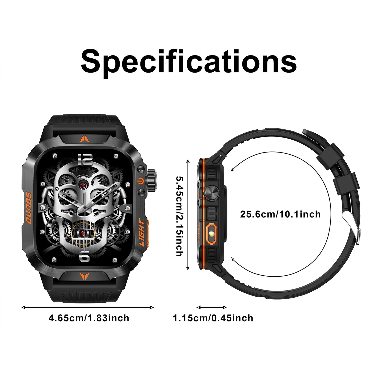 QTLJJBY Outdoor Sports Smartwatch with One-Touch Call Answering/Dialing, Message Notifications, Multiple Sports Modes, Activity Tracker (Calorie, Pedometer), Flashlight, 600mAh Battery, IP68 Waterproof, Couple's Watch, Perfec