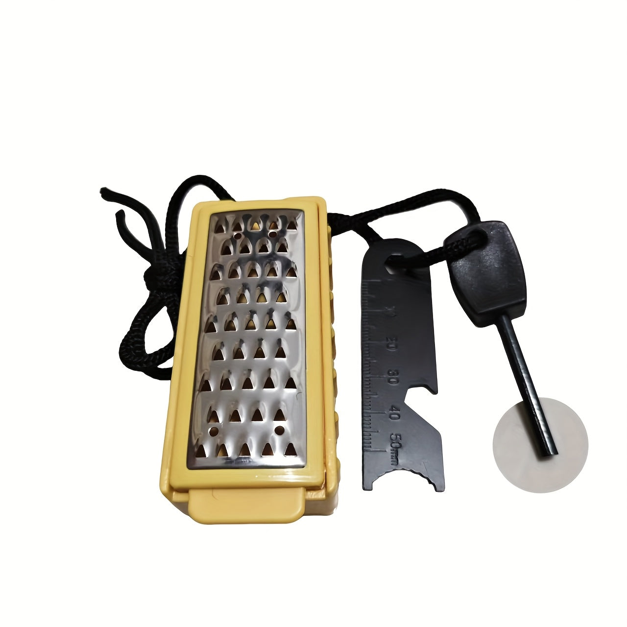 Portable Fire Starter Kit with Stainless Steel Grater - Durable Plastic, Ideal for Outdoor Survival & Camping