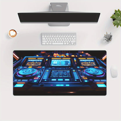 1pc DJ Equipment with Colorful Lights HD Printed Pad for Desk, Multi-Functional XXL Mousepad, Keyboard Gaming Mouse Mat, Office Computer PC Gamer Desk Mat, Gifts for Family Friends