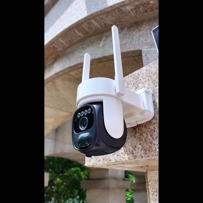 3pcs Solar-Powered Outdoor Security Cameras with AI Motion Detection, 2K HD Surveillance, PTZ (360° Pan-Tilt-Zoom), Color Night Vision, Two-Way Audio, Wireless WiFi, Solar Panel, High Quality, for Home/Business/Outdoor/Drive