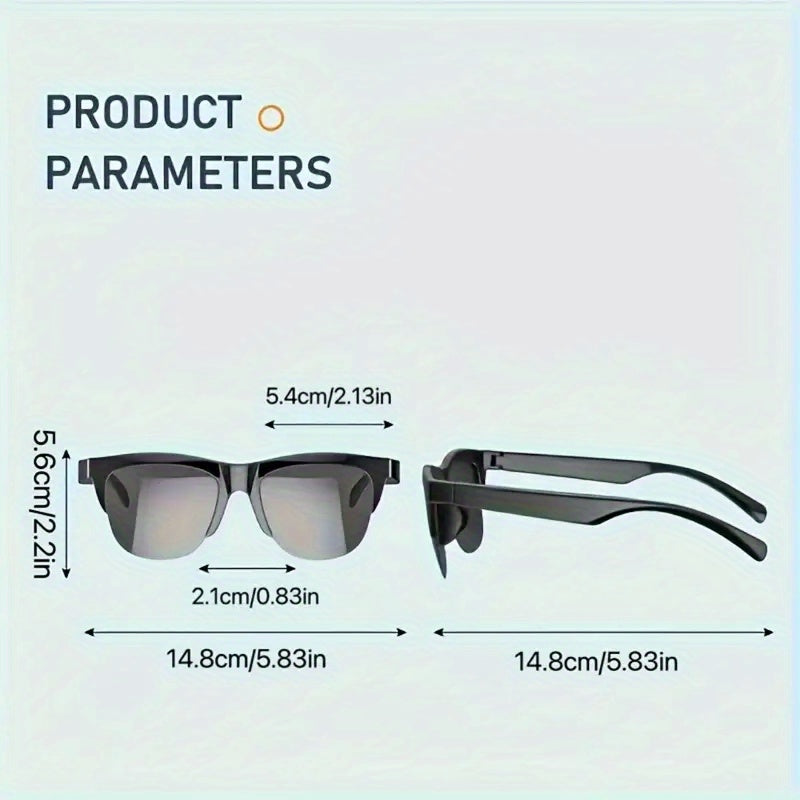 2026 New Smart Wireless Glasses with AI Real-Time Translation & Music Playback, Built-in Speaker & Mic, Long Battery Life, HIFI Sound, Blue Light/UV Protection, Ergonomic Fit, USB-Powered for Smartphone/Tablet - Ideal for Dri