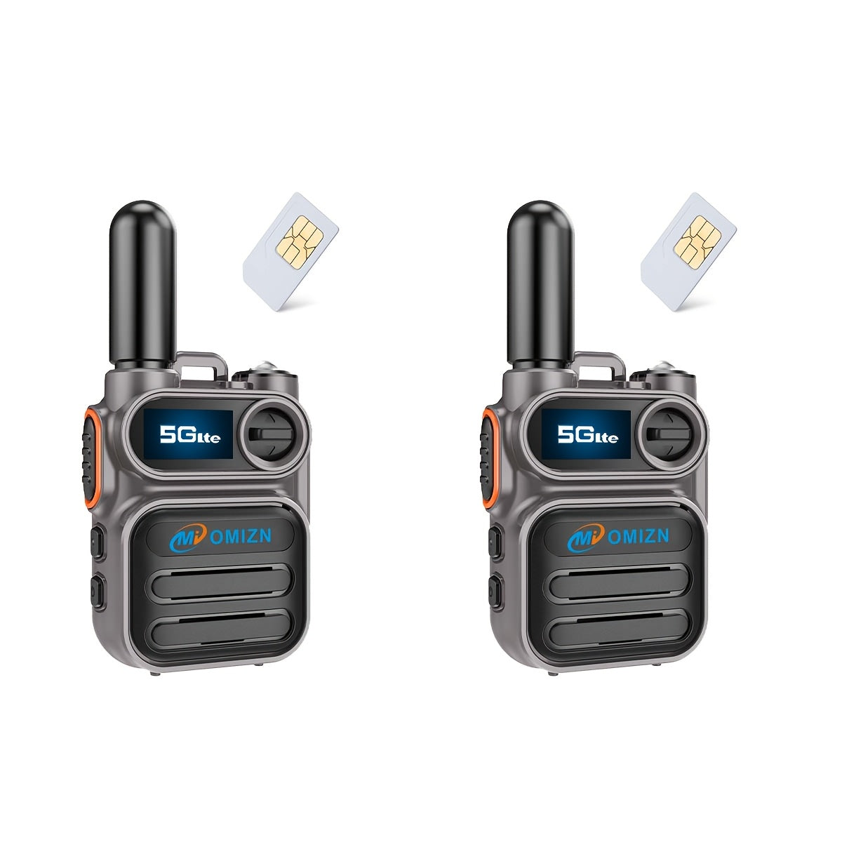 Omie M5 Global 5G Walkie-talkie, Unlimited Distance Range, Shock-proof, Fall-proof, Dust-proof, Two-way Walkie-talkie, Dual Card Slot, Flashlight, Type C Charging 110-200 Hours Standby
