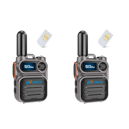 Omie M5 Global 5G Walkie-talkie, Unlimited Distance Range, Shock-proof, Fall-proof, Dust-proof, Two-way Walkie-talkie, Dual Card Slot, Flashlight, Type C Charging 110-200 Hours Standby