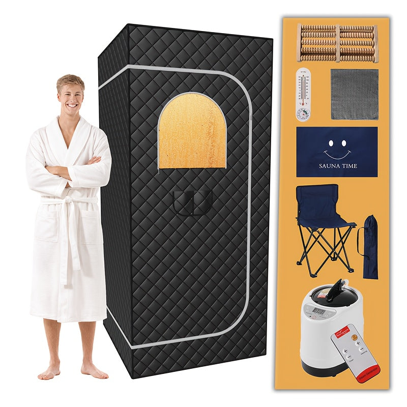 Portable Steam Sauna, At Home Sauna Suit Full Body, Portable Steam Saunas Tent for Indoor with 87.92oz 1300 Watt Steamer, Folding Chair, Remote Control(Christmas& New Year Gift)
