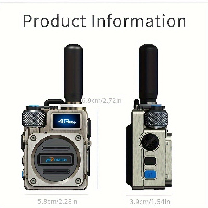 Omi Smart M6 Card Slot Global Intercom, Unlimited Distance 5000km Call Range, Metal Body, Shockproof and Drop-Resistant, HD Blue Screen, 5-Day Long Standby, 8K Intelligent Noise-Cancelling Speaker, Mini Design, Offroad Commun