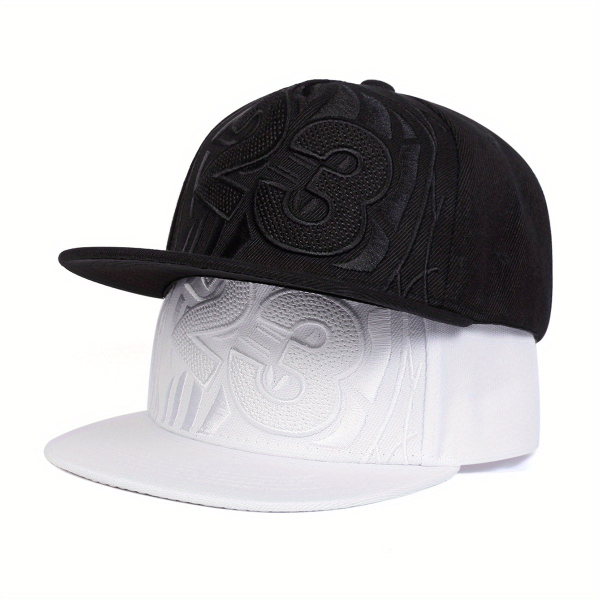 23 Basketball Baseball Cap - Adjustable Snapback Hip-Hop Hat with Black & White Options, Breathable Textile Fabric for Outdoor Sports & Casual Streetwear (Unisex for Men & Women), Basketball Accessories, Adjustable Headwear,