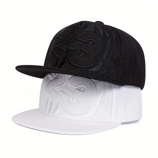 23 Basketball Baseball Cap - Adjustable Snapback Hip-Hop Hat with Black & White Options, Breathable Textile Fabric for Outdoor Sports & Casual Streetwear (Unisex for Men & Women), Basketball Accessories, Adjustable Headwear,