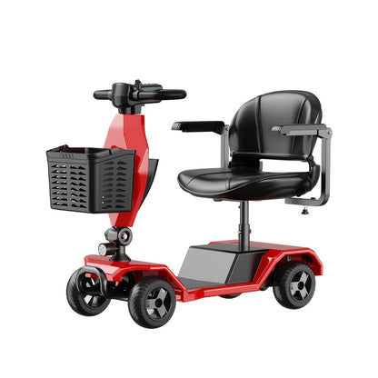 4 Wheel Electric Kick Scooter with Seat - 250W Motor, 15 mph Speed, Foldable Tandem Scooter with Backseat Chair and Front Basket, 265 lbs Capacity, 8-inch Solid Tires, Lightweight 82 lbs, Long-Lasting Battery, Can Be Used on